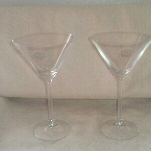 2 LENOX Martini Glasses Crystal Made American by Design BREAK RESISTANT New